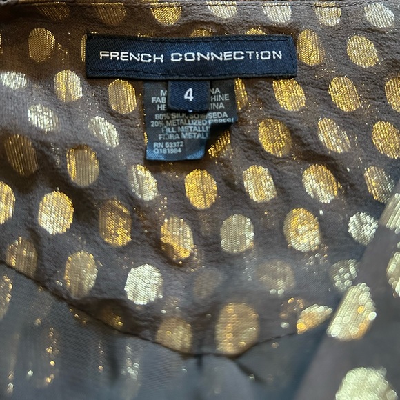 French Connection sleeveless black top with gold dots - Size 4 - Picture 4 of 9